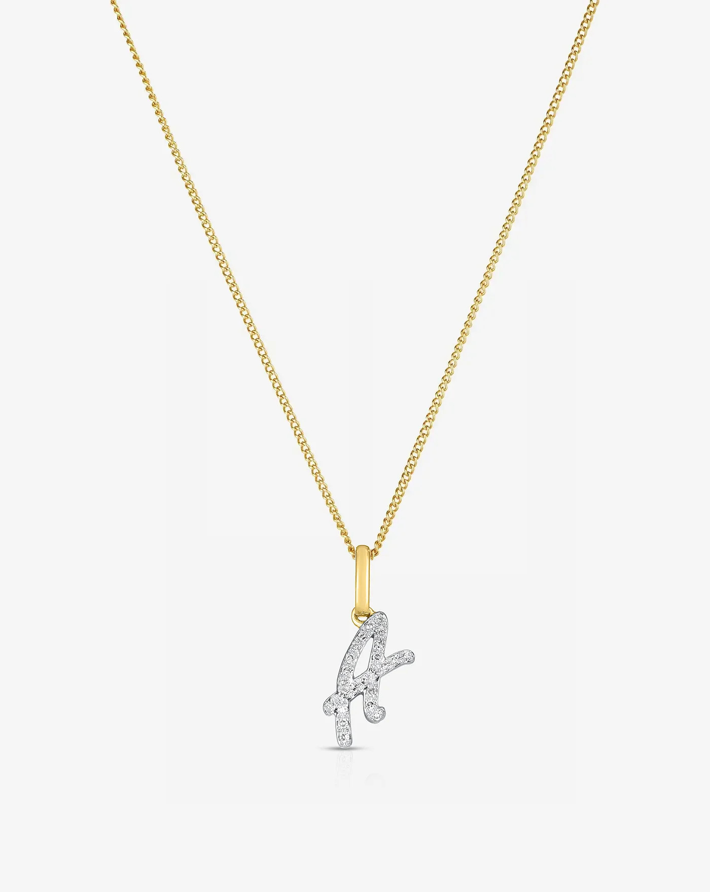 Diamond Script Initial Necklace | Ring Concierge