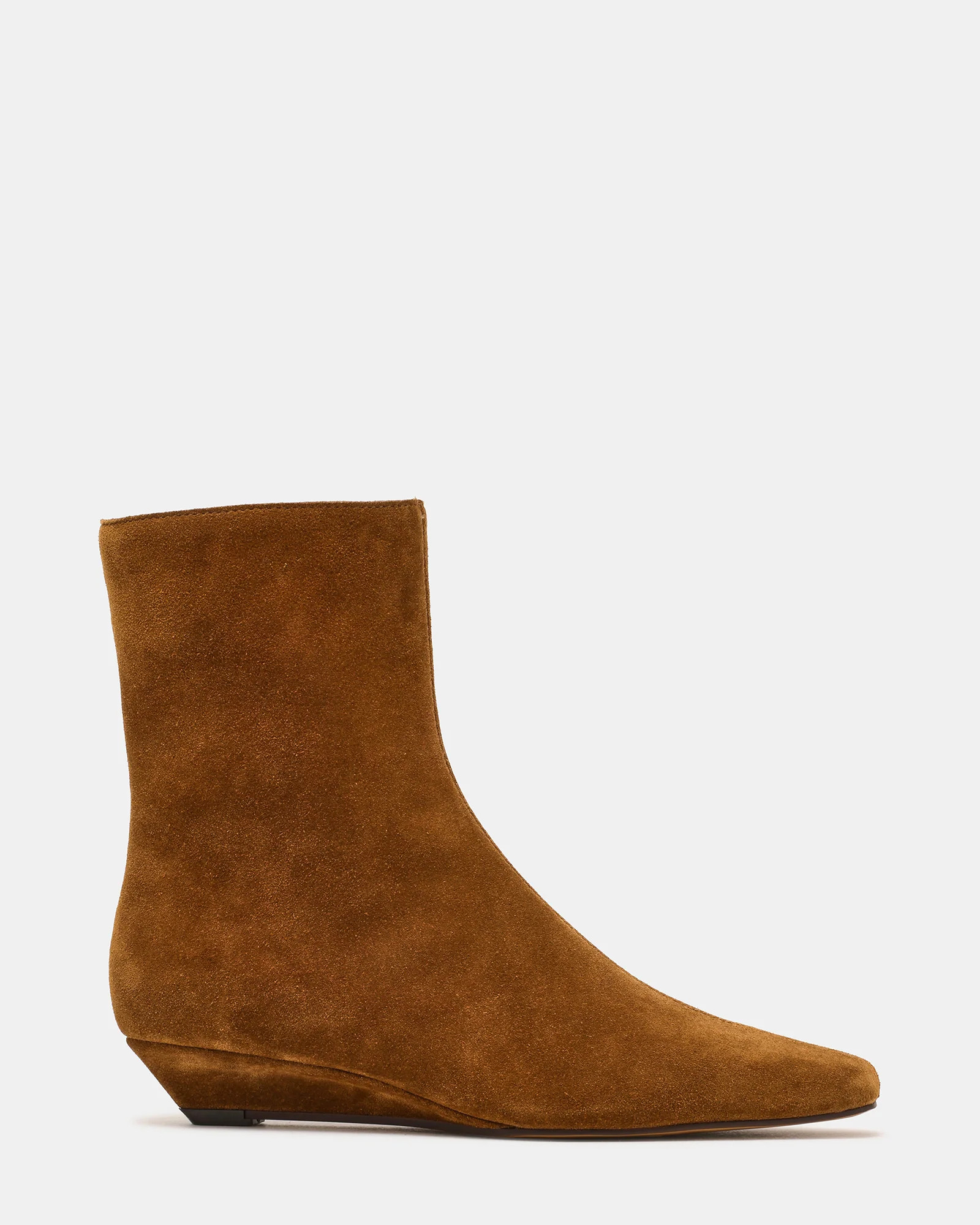 FLAIRE Sand Suede Square-Toe Wedge Bootie Women's Ankle Boot | Steve Madden (US)