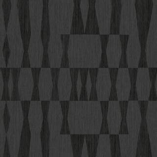 Grasscloth Geo Carbon Peel and Stick Wallpaper Roll, 28 sq. ft. | The Home Depot