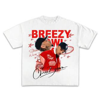 Chris R&B Brown Tee, Breezy Bowl XX Tour 2025 T Shirt, T Shirt Tour 2025 | SHEIN
