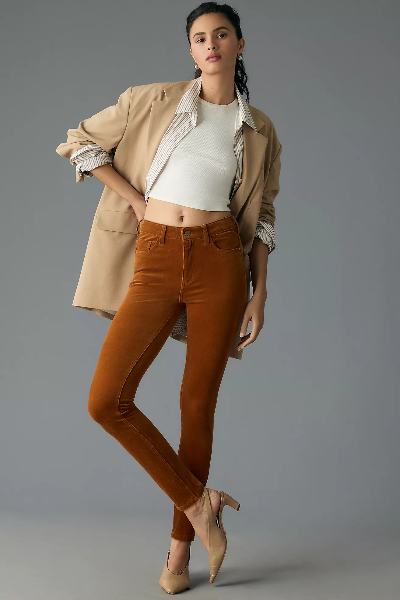 Pilcro Skinny Corduroy High-Rise Jeans | Anthropologie (US)