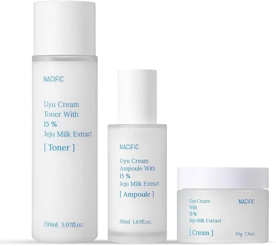 NACIFIC Uyu Cream Moisturizing Set Toner 150ml 5.07fl.oz, Ampoule 50ml 1.69fl.oz, Cream 50ml 1.69... | Amazon (US)
