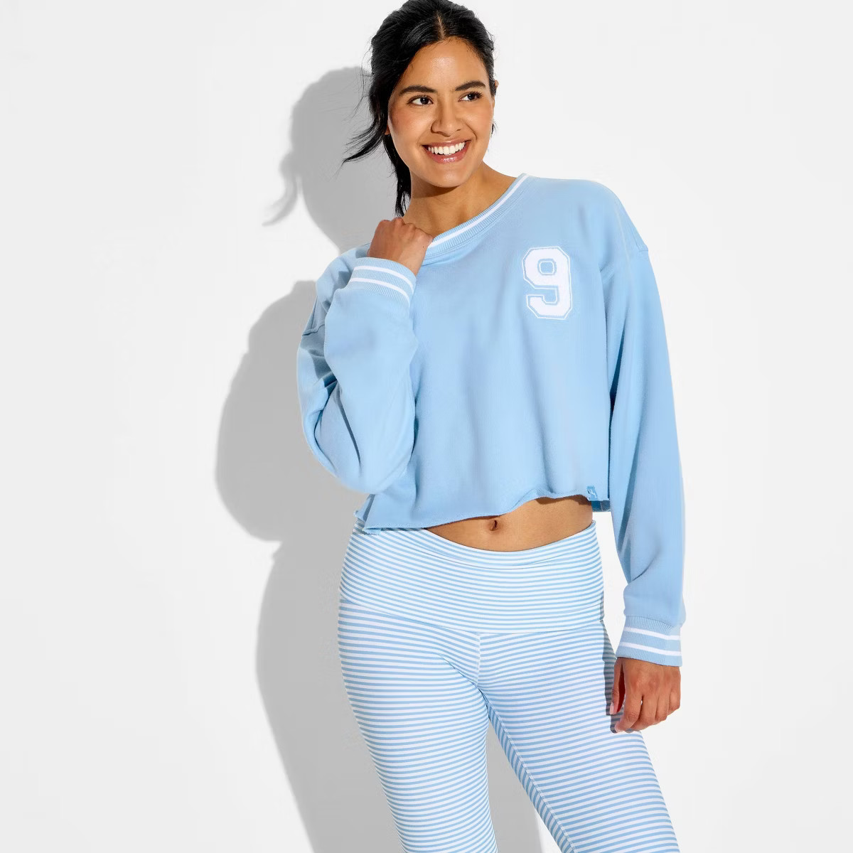 Women's Crewneck Sweatshirt - JoyLab\u2122 Light Blue XS | Target