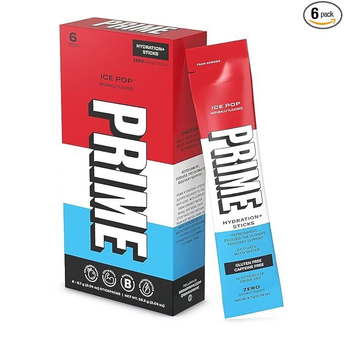 PRIME Hydration+ Sticks ICE POP | Hydration Powder Single Serve Sticks | Electrolyte Powder On th... | Amazon (US)