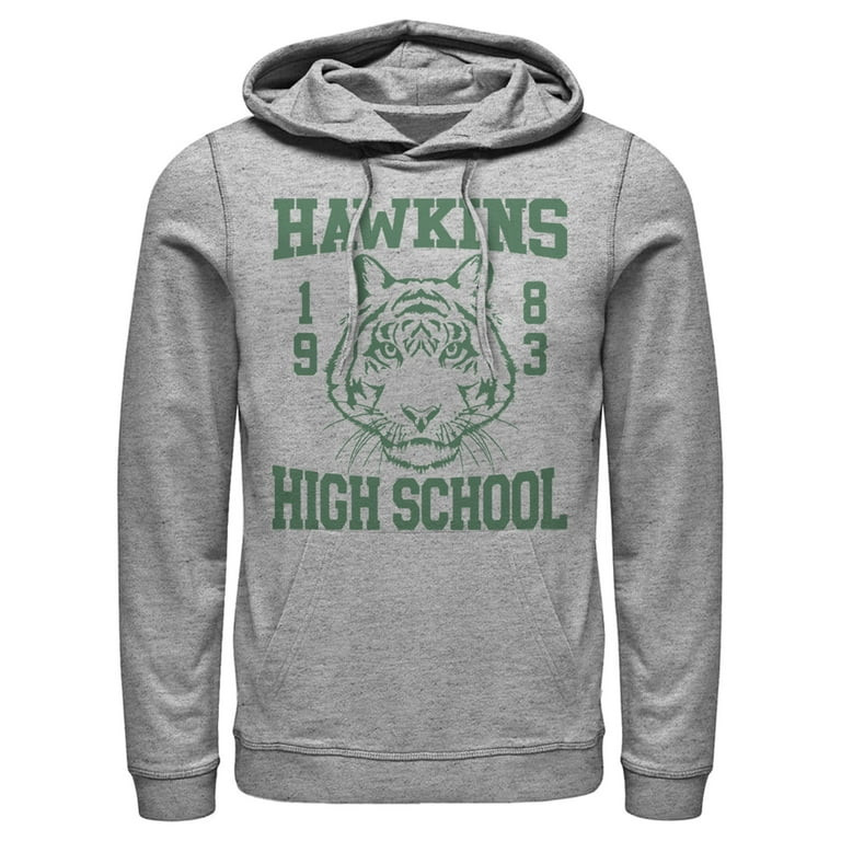 Netflix Men's Stranger Things Hawkins High School Tiger 1983  Pull Over Hoodie Athletic Heather M... | Walmart (US)