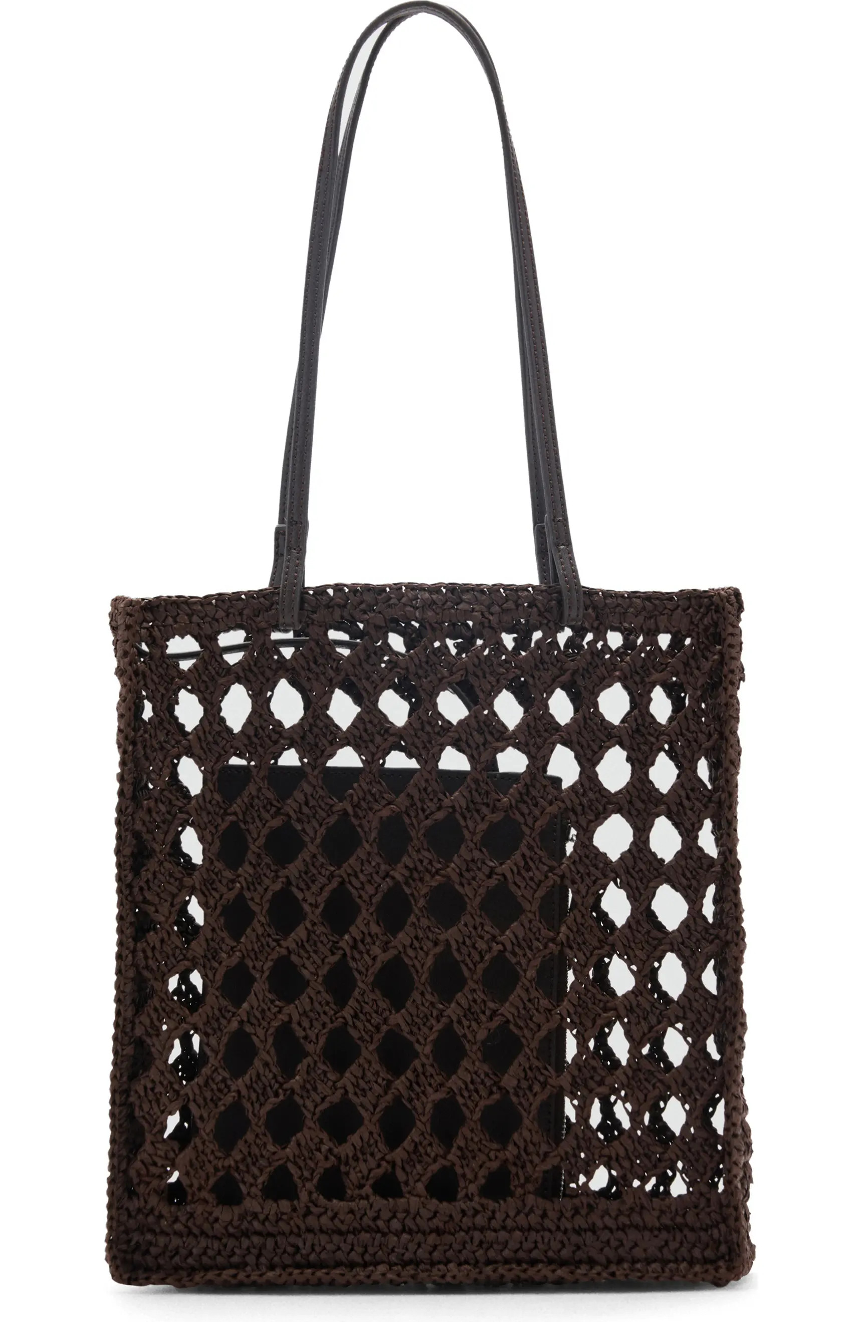 MANGO Openwork Crochet Straw Shopper | Nordstrom | Nordstrom