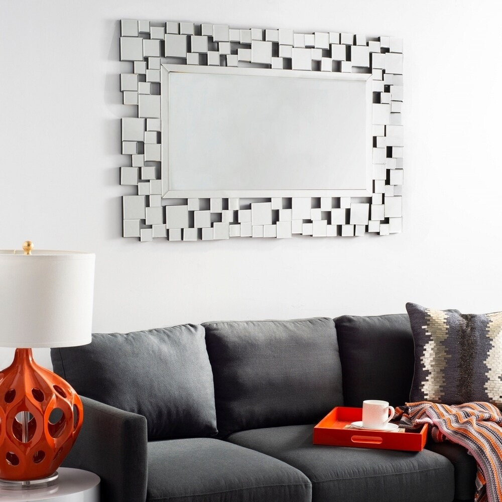 Safavieh Callan Squares Silver 47-inch Decorative Mirror - 47.2" x 0.8" x 31.5 | Bed Bath & Beyond