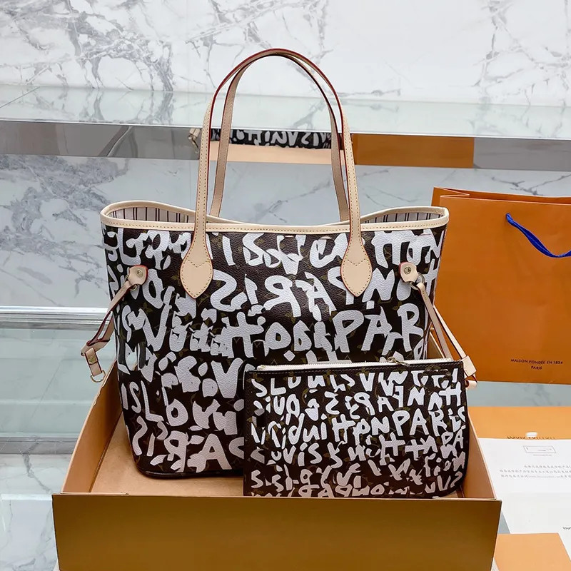 Designer Women Graffiti Shopping Totes Bag Paris Brand Classic Letters Printed Shoulder Bags Luxu... | DHGate