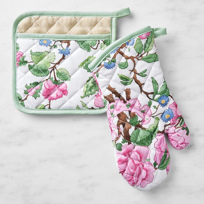 Canton Rose Oven Mitt & Potholder Set | Williams-Sonoma