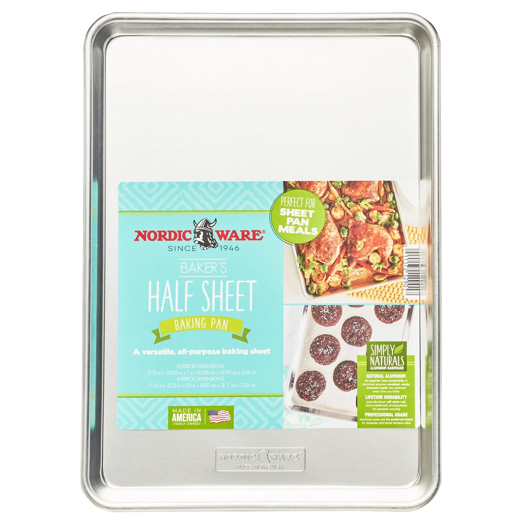 Nordic Ware Natural Aluminum Half Sheet Cookie Pan, 18" x 13" | Walmart (US)