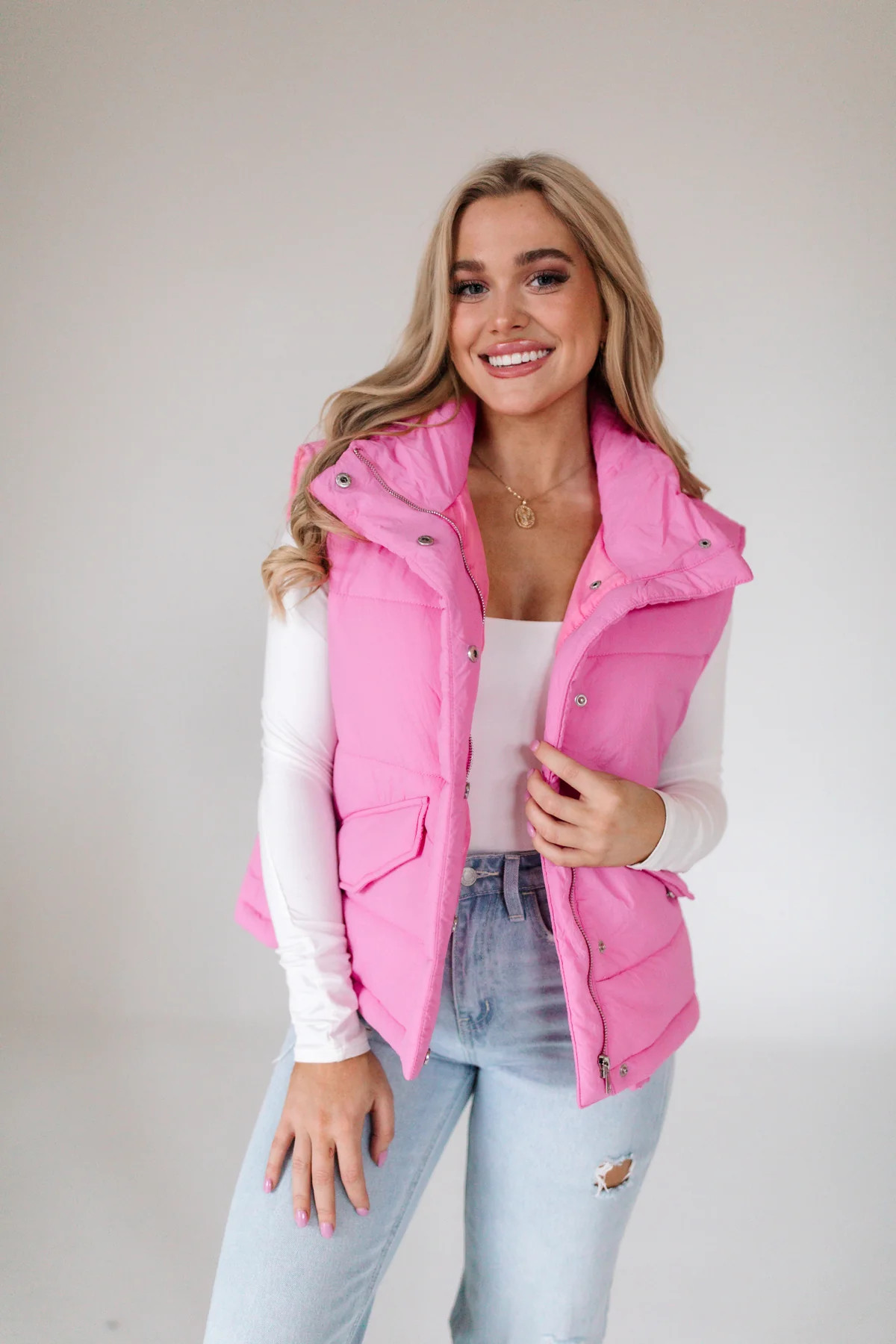 Bubblegum Puffer Vest | The Post