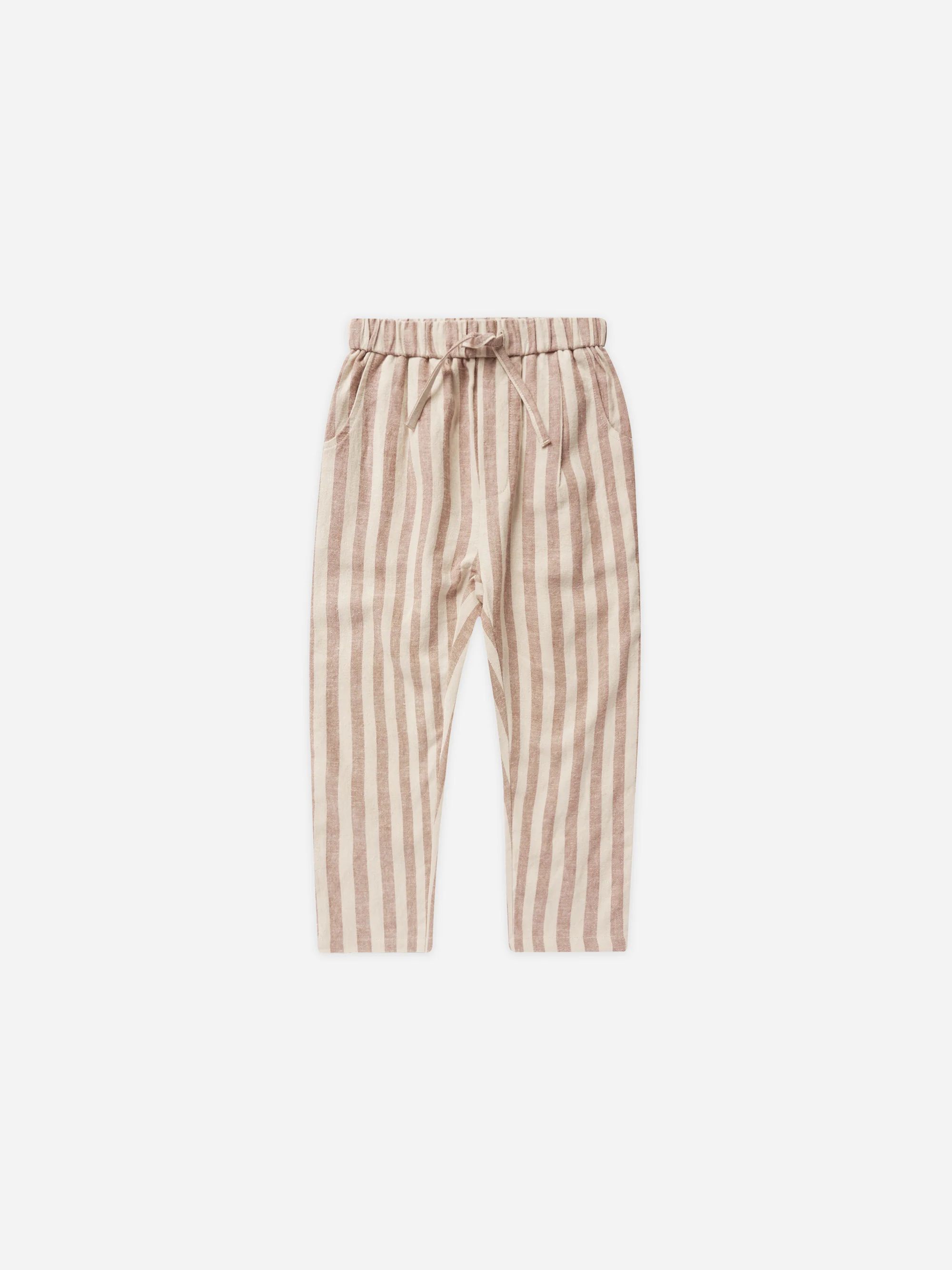 Ethan Trouser || Clay Stripe | Rylee + Cru