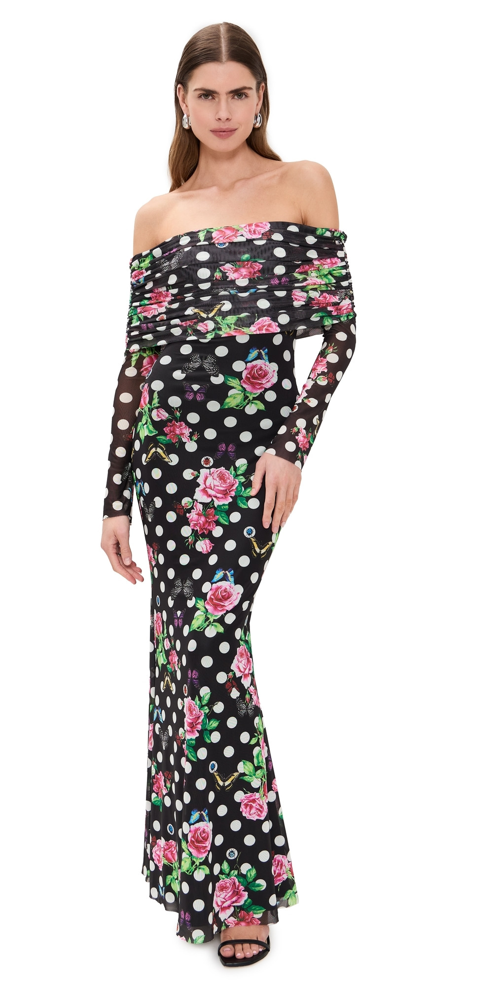AFRM Thelma Maxi Dress Rose Dot XL | Shopbop