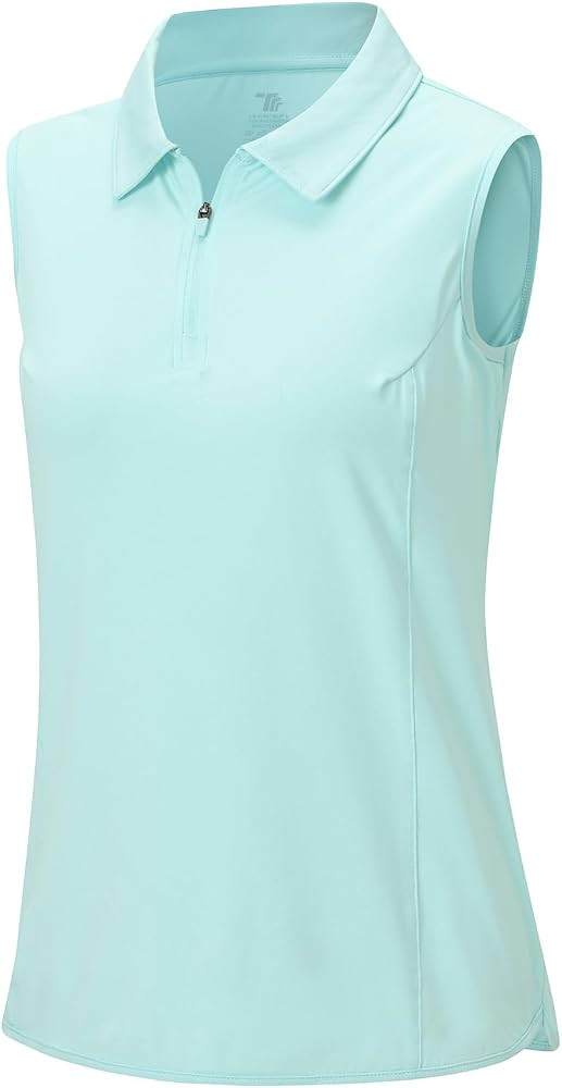 BGOWATU Women's Sleeveless Golf Polo Shirts 1/4 Zip Tennis Tank Tops with Collar UV Protection Qu... | Amazon (US)