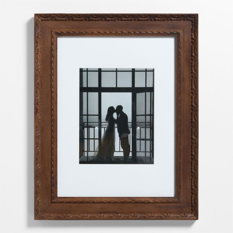 Edinburgh Walnut Wood 11x14 Wall Picture Frame with Interchangeable Mats | Crate & Barrel