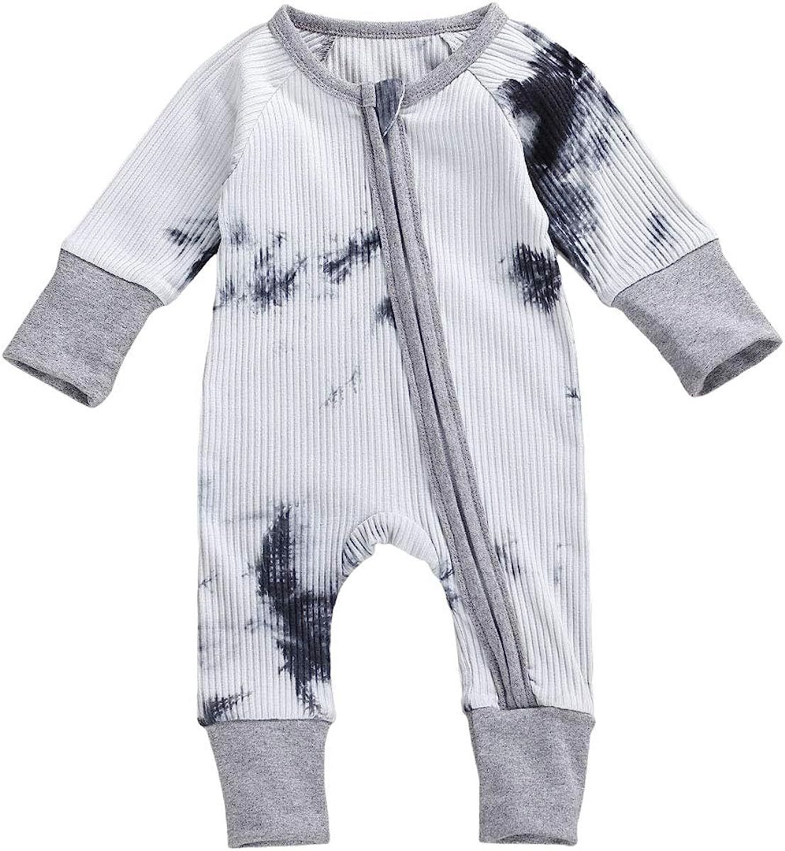 Argorgeous Newborn Baby Boy Girl Ribbed Romper Unisex Long Sleeve Bodysuit Pajamas Solid Plain Ju... | Amazon (US)