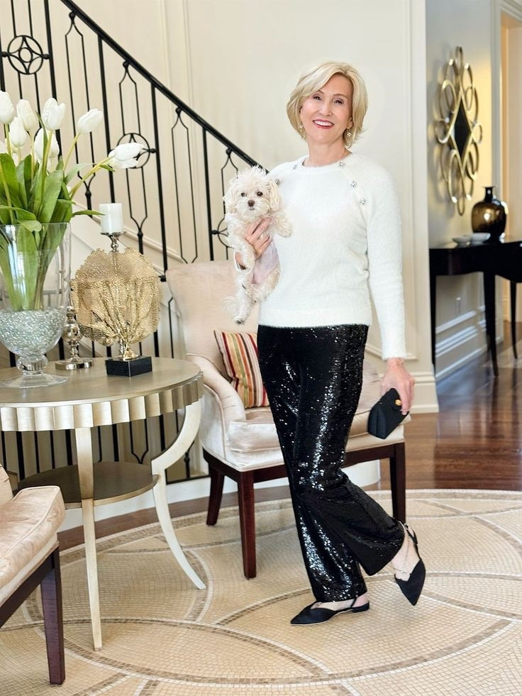 ✨ Cozy sparkle for the season ✨
I’m loving this white jeweled sweater from Talbots paired with sequin pants — it’s that perfect mix of comfy and festive. Add my black sparkly ballet flats, and suddenly I’m ready for every holiday moment, from casual get-togethers to twinkly nights out.

Simple, shiny, and so much fun to wear. 🤍✨🖤

#LTKHoliday #LTKOver40 #LTKSeasonal