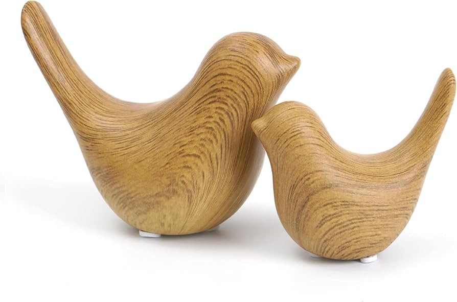 Notakia Wood Look Ceramic Birds Statues Home Decor Modern Style Decorative Ornaments for Living R... | Amazon (US)