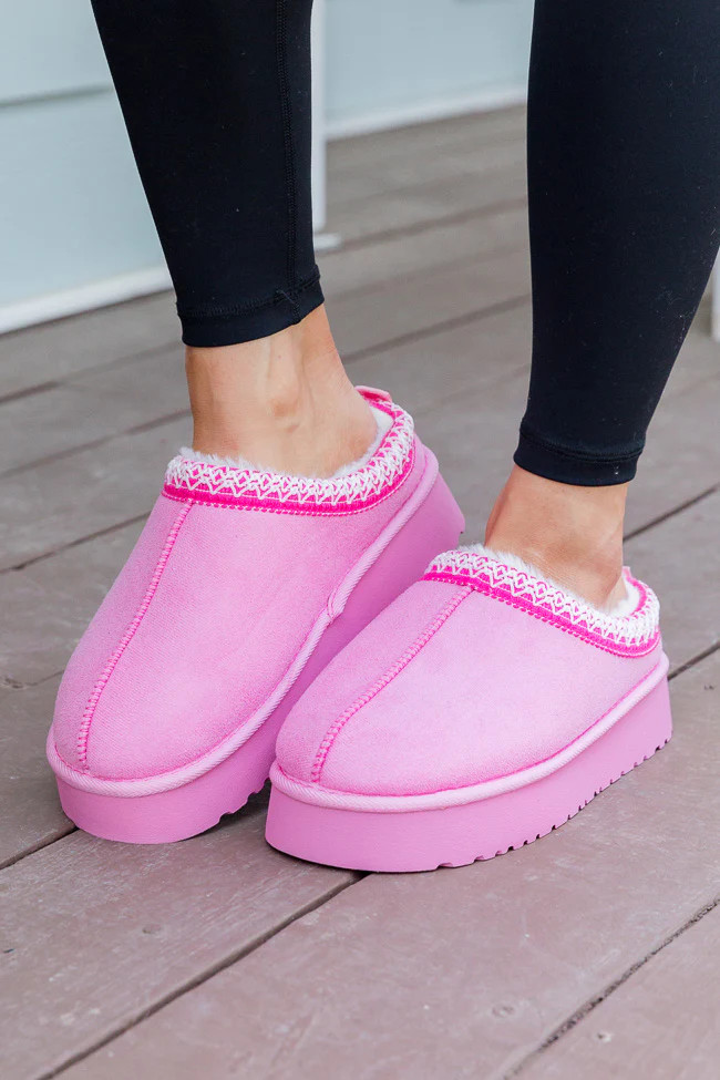 Sydney Pink Platform Slipper | Pink Lily