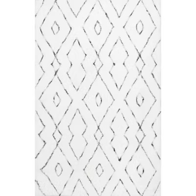 nuLOOM Beaulah Shaggy 7-Foot 6-Inch x 9-Foot 9-Inch Area Rug in White | Bed Bath & Beyond
