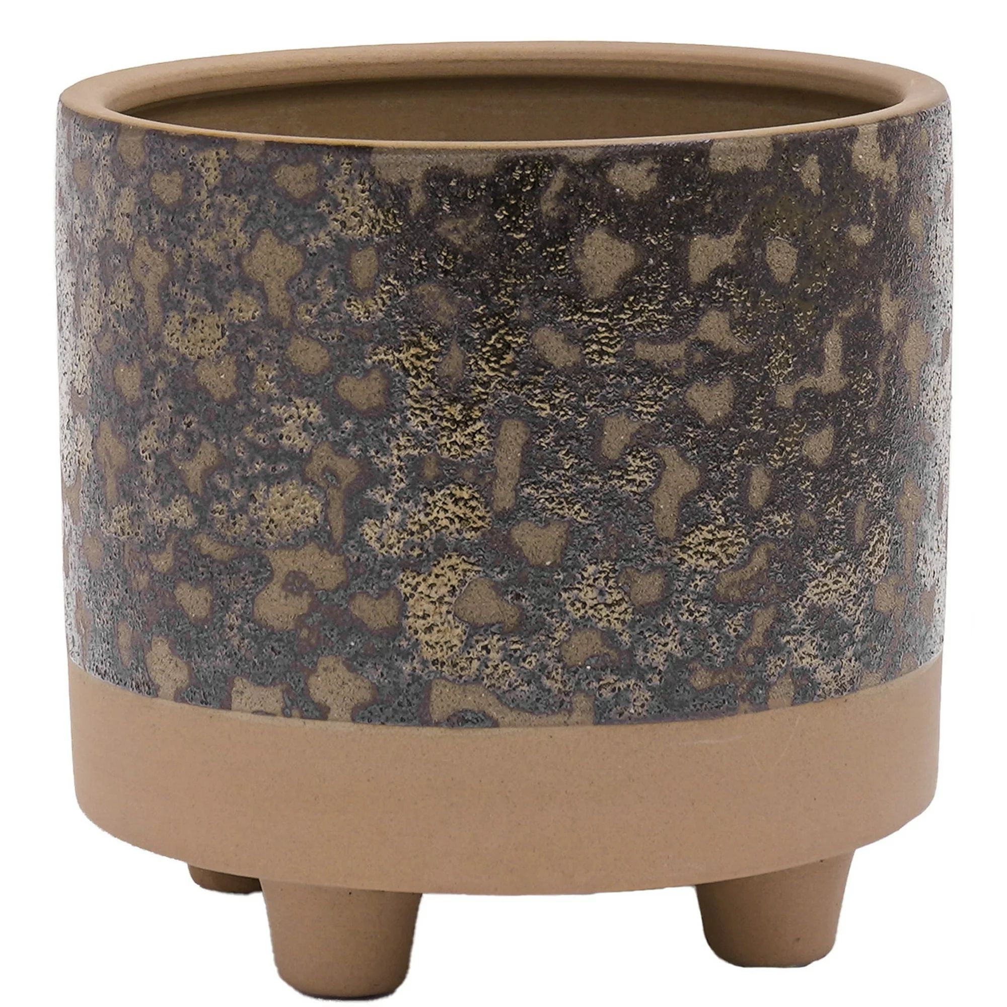 Better Homes & Gardens 8" x 8" x 7.48" Round Brown Ceramic Plant Planter | Walmart (US)