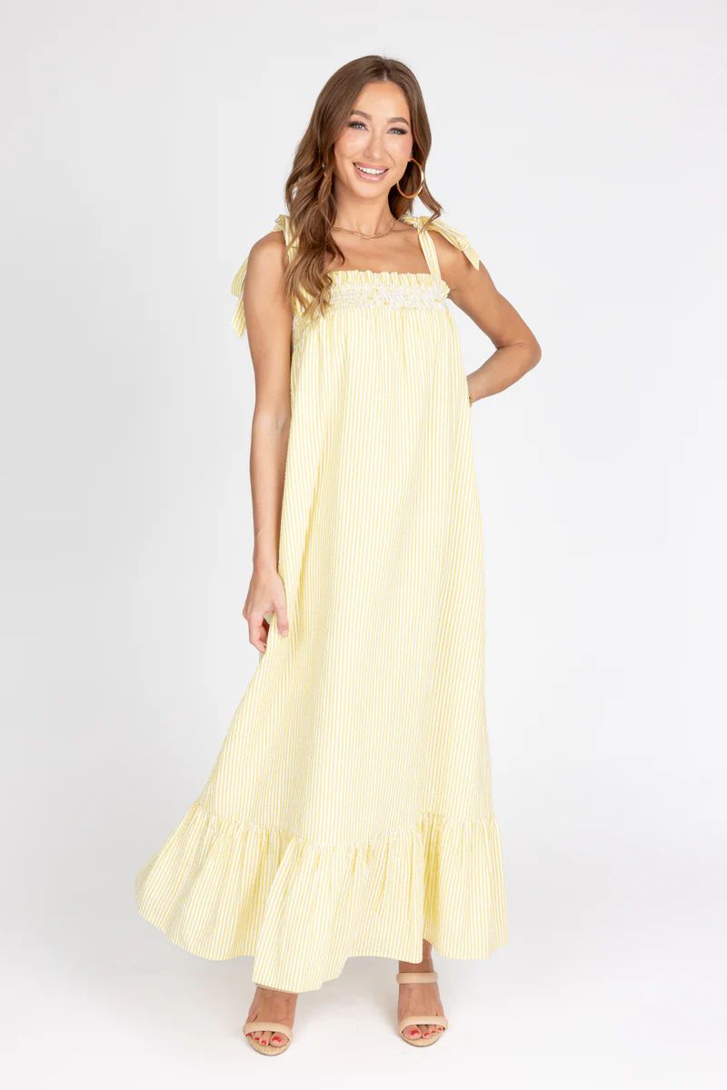 Nicolette Dress- Yellow | Avara