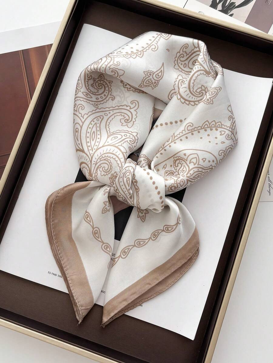 1pc Square Satin Paisley Print Women's Headscarf Scarf Bag Accessory | SHEIN