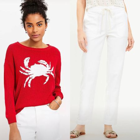 Perfect summer outfit for the beach, New England, or if you just want to be there. 

Pants have 1% spandex. I’d size up in the sweater for a more slouchy oversized look. 

40% off with code SUMMER

#LTKsalealert #LTKtravel #LTKunder100
