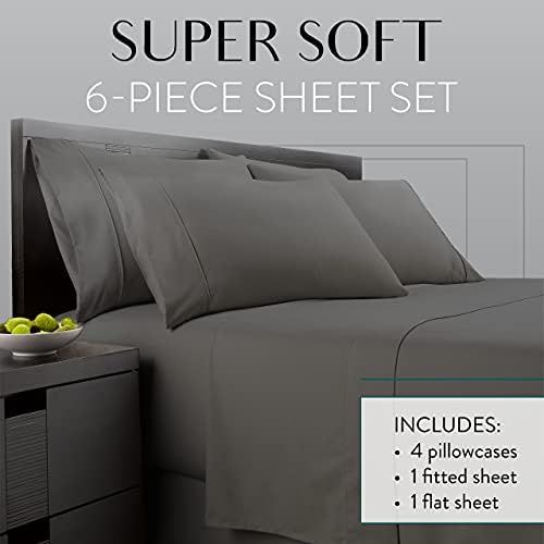 Danjor Linens King Size Bed Sheets Set - 1800 Series 6 Piece Bedding Sheet & Pillowcases Sets w/ Dee | Amazon (US)