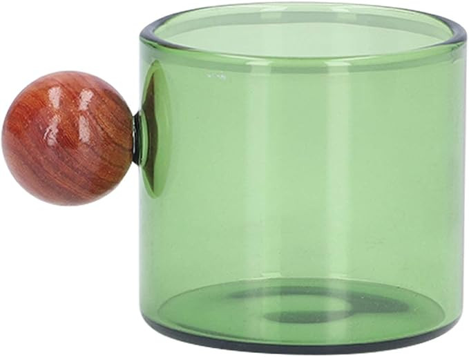 Glass Coffee Cup, Glass Coffee Mugs with Round Wooden Handle Heat Resistant Mini Espresso Cup for... | Amazon (US)