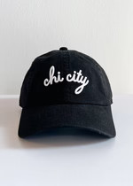 Chi City Cursive Dad Hat - Black | Alice & Wonder