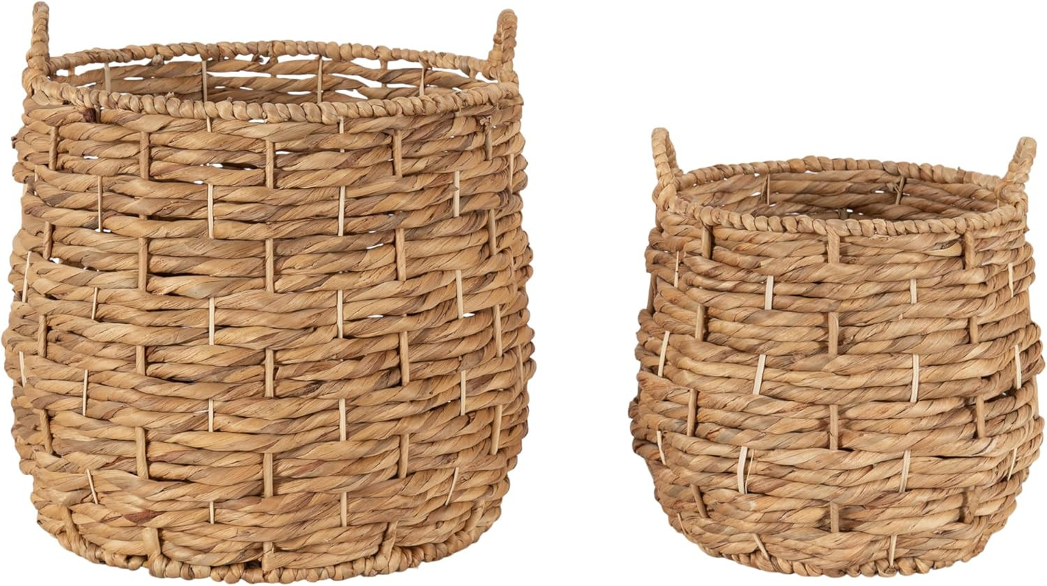 Kate and Laurel Livia Modern Two-Piece Woven Basket Set, 16 x 16 and 13 x 13, Natural Water Hyaci... | Amazon (US)
