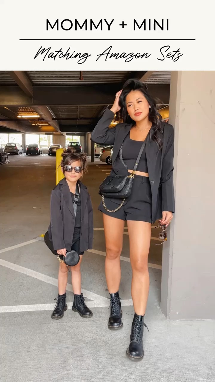 Mommy and mini matching blazer shirt set with combat boots. Perfect summer to fall transition 

#LTKfamily #LTKkids #LTKSeasonal