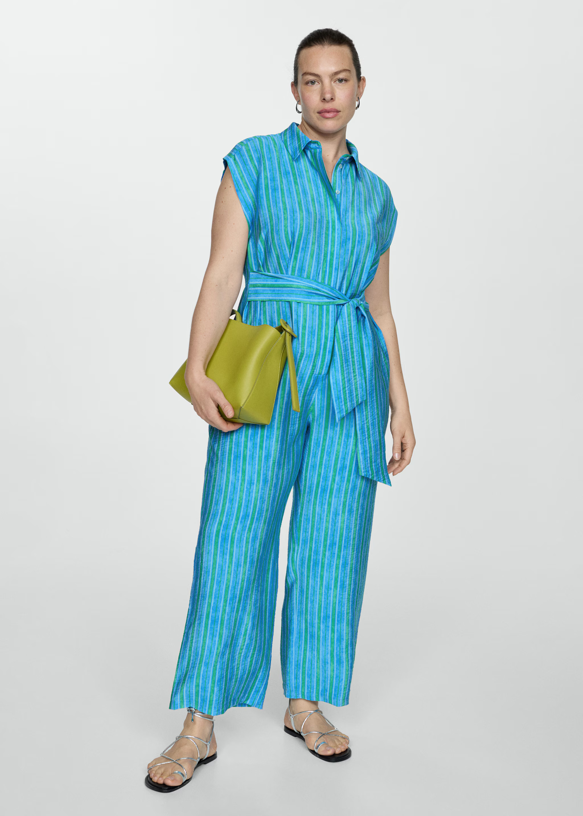 Shirt jumpsuit with bow | MANGO (US)