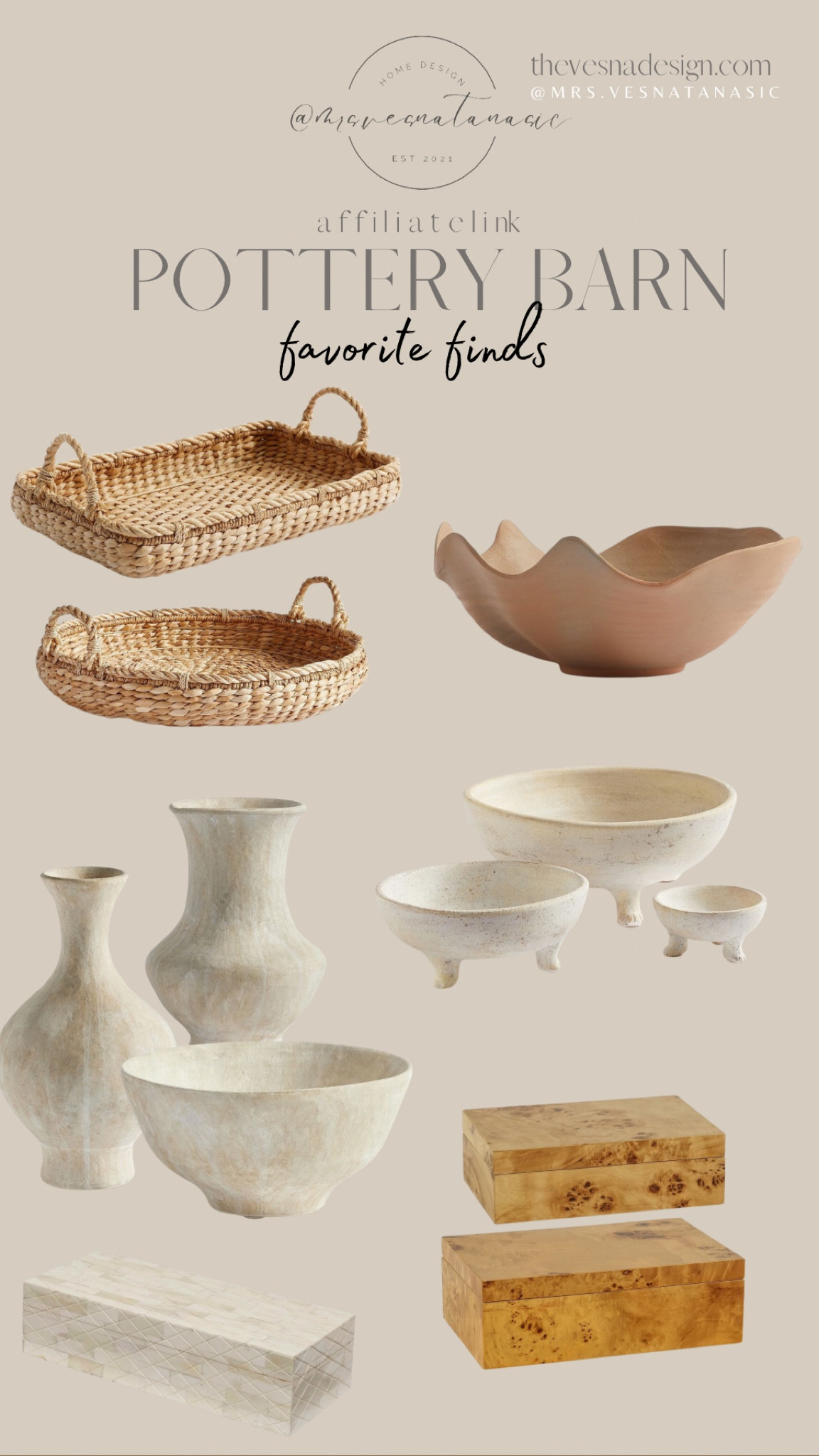 NEW ARRIVALS at Pottery Barn & my favorite picks! 

Pottery Barn, vases, bowls, rattan tray, wood bowl, ceramic bowl, terracotta bowl, ceramic vase, home decor, decorative boxes, decor, home, shelf styling, coffee table, pottery barn home, pottery barn decor, wood box, vase, vessel, living room, coffee table styling, 

#LTKFind #LTKhome #LTKstyletip