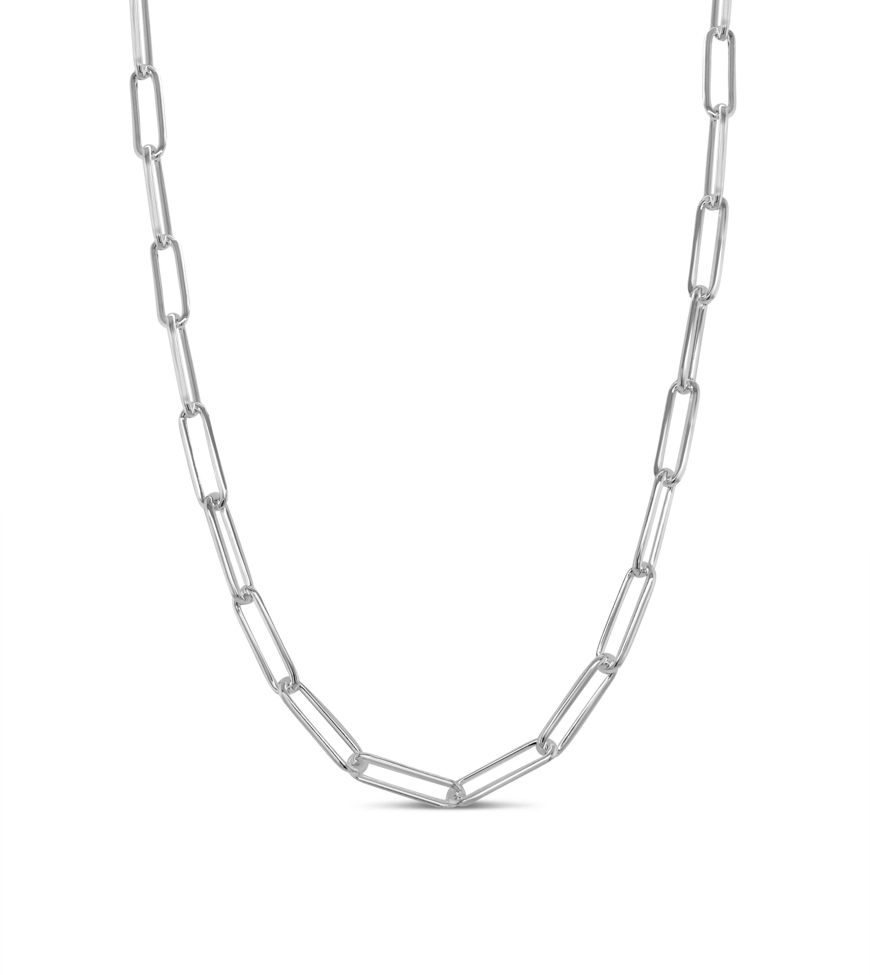 Silver Paperclip Chain Necklace | Walmart (US)