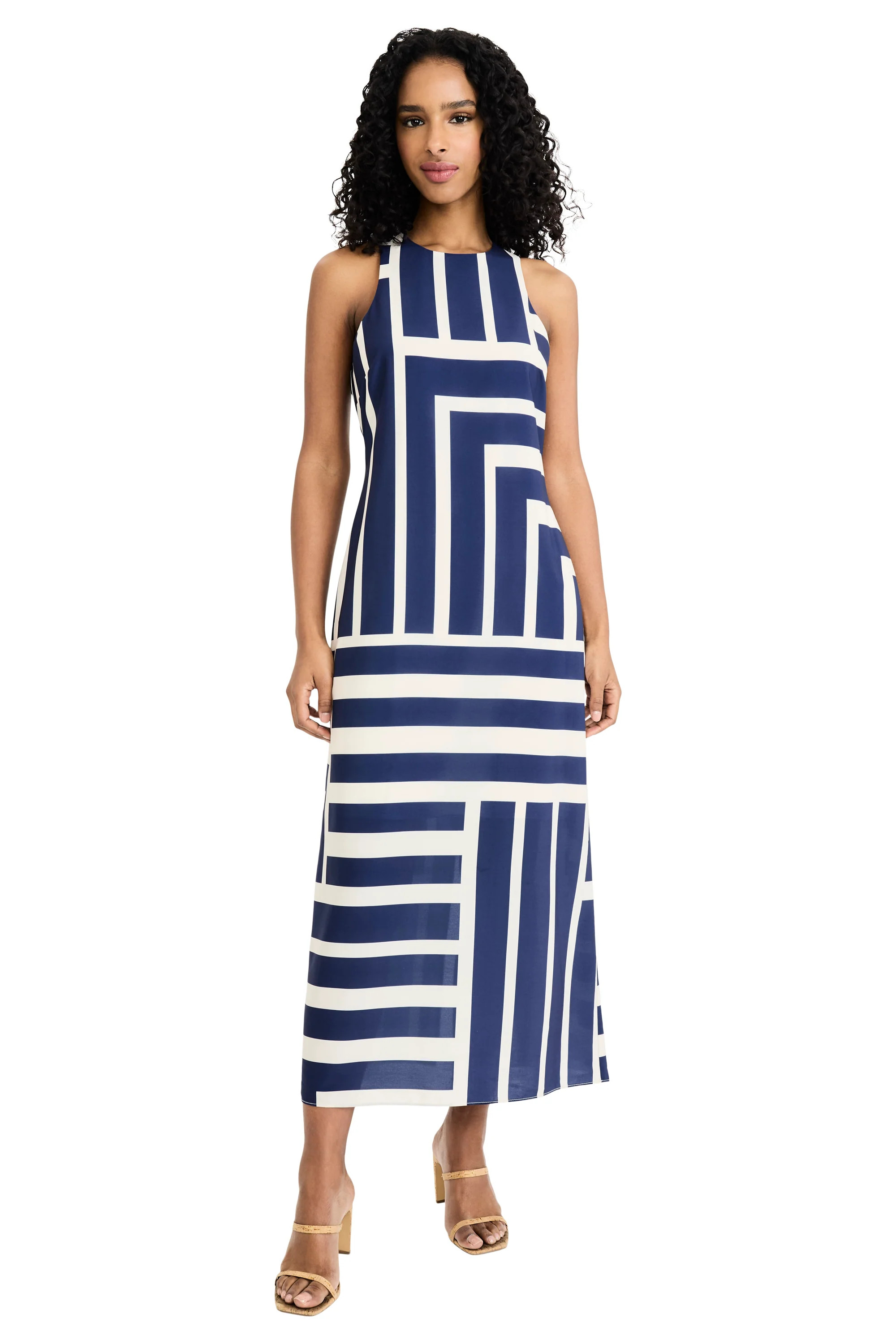 Quincy Midi Shift Dress in Intersection Stripes | Maggy London