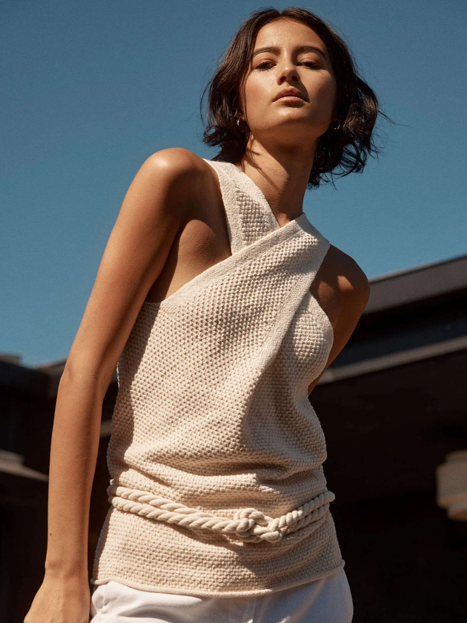 Brochu Walker | Women's Ina Stitch Wrap Tank in Capri | Brochu Walker