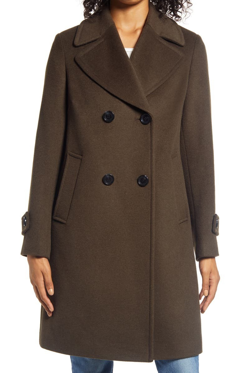 Double Breasted Wool Blend Twill Coat | Nordstrom