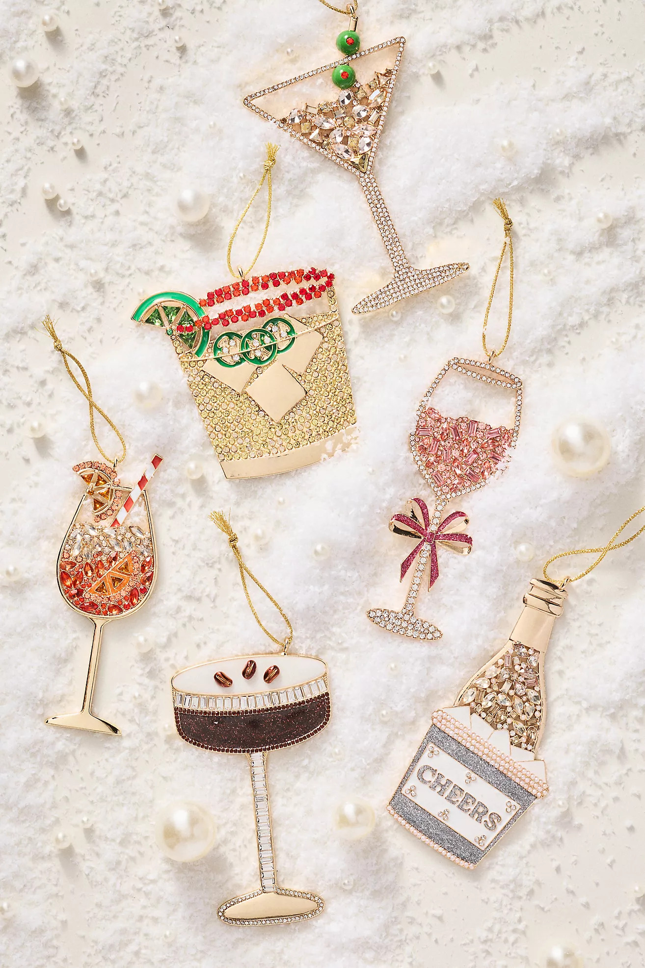 BaubleBar x Anthropologie Jeweled Cocktail Ornament | Anthropologie (US)