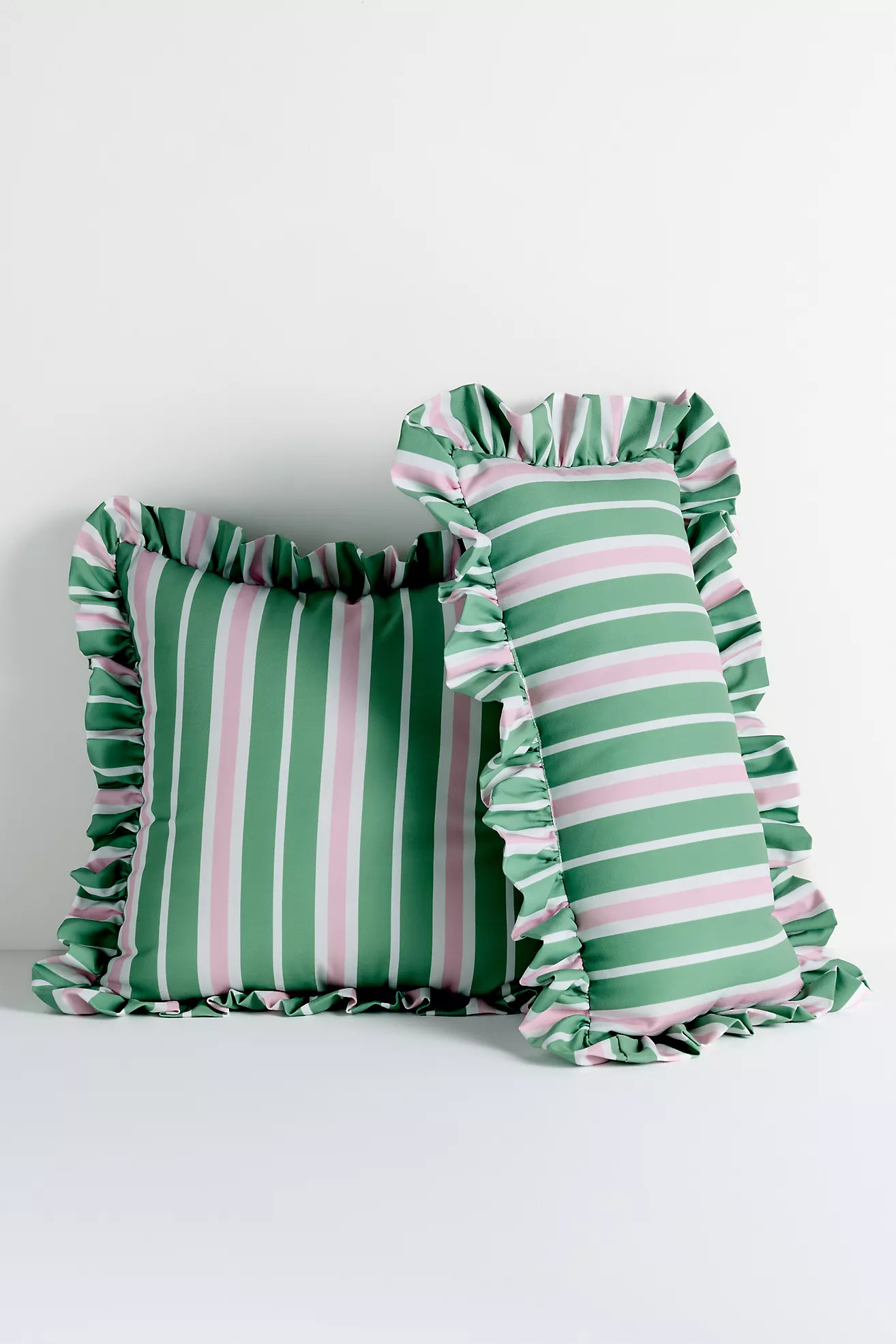 Maeve by Anthropologie Striped Ruffle Indoor/Outdoor Pillow | Anthropologie (US)