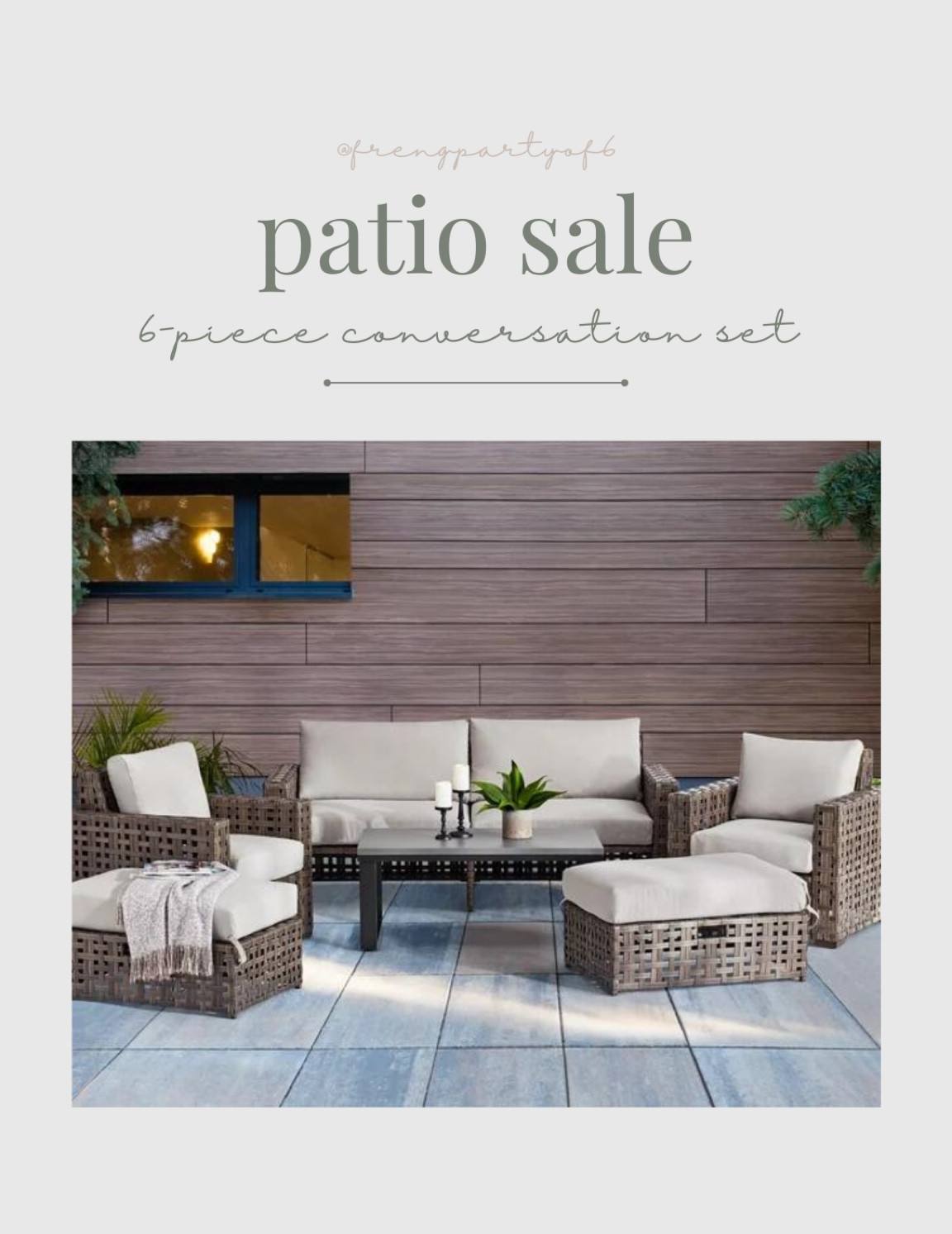 This pretty 6-piece patio set from Walmart is on sale! I like that it comes comes with 2 ottomans, one for each chair. The woven basket like detail is so pretty.

#LTKhome #LTKsalealert #LTKSeasonal
