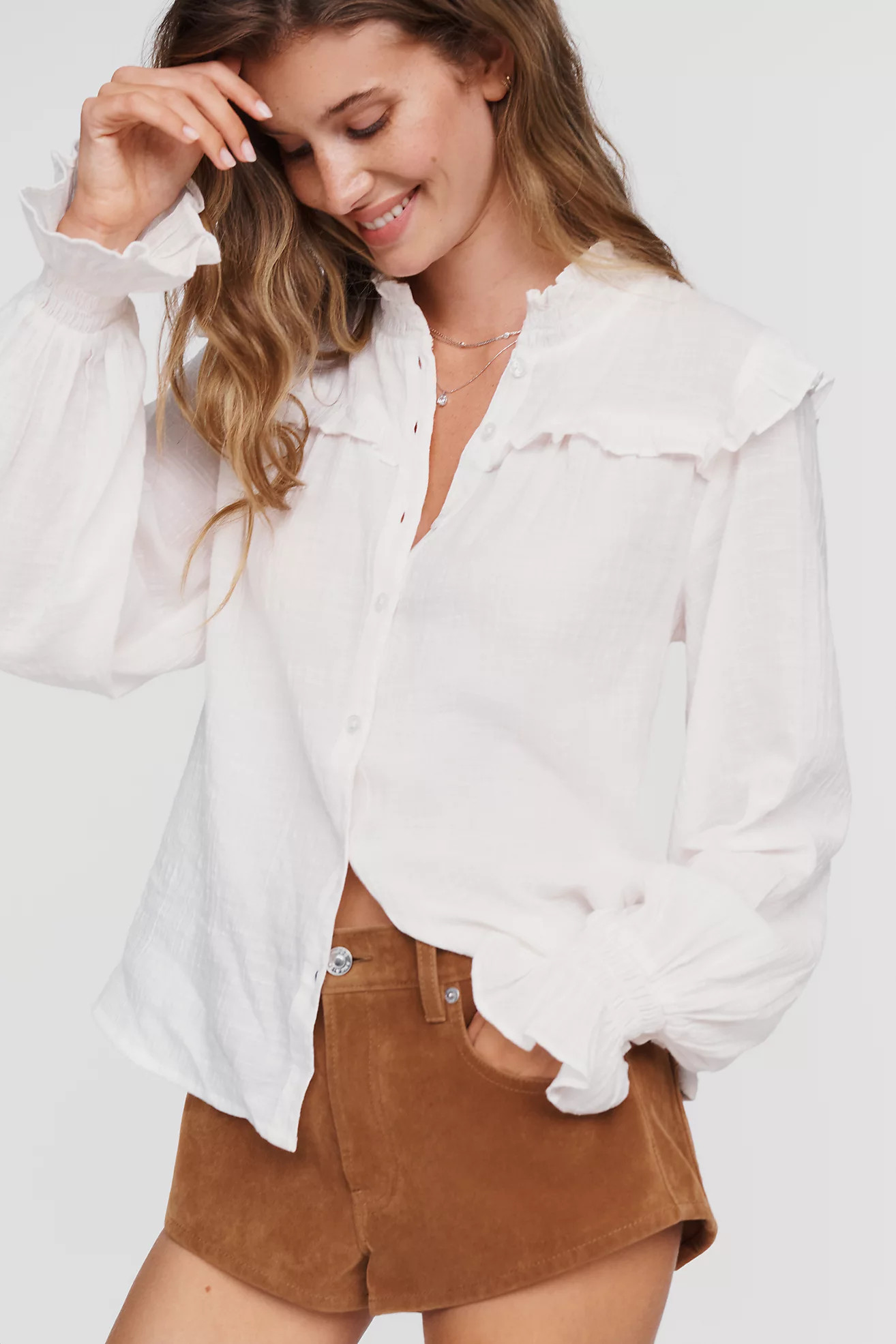 100% Cotton Ruffled Blouse | Anthropologie (US)