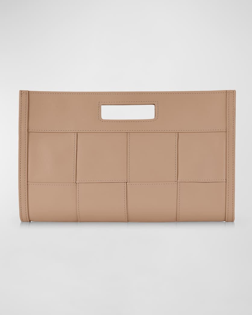 Remy Woven Leather Clutch Bag | Neiman Marcus