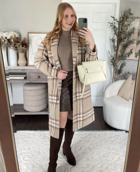 Fall Outfit Idea
Plaid Shacket
Mock Neck Sweater
Faux leather mini skirt
Brown knee high boots
Old Navy
Old Navy outfit

#LTKmidsize #LTKSeasonal #LTKfindsunder50