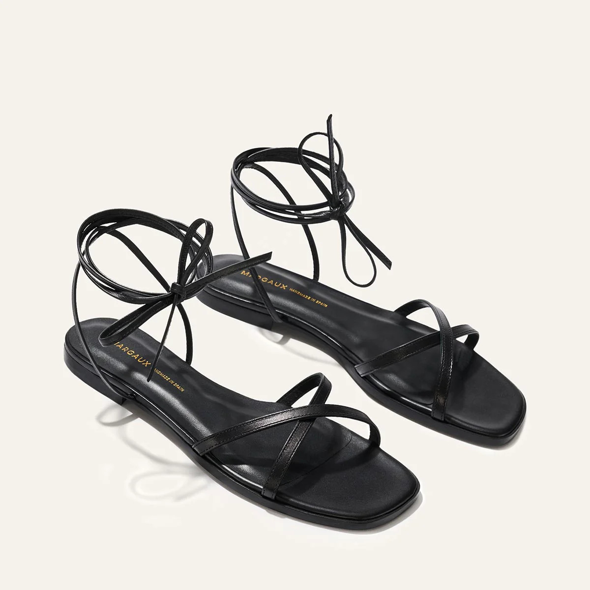 The Wrap Sandal - Black Nappa | Margaux