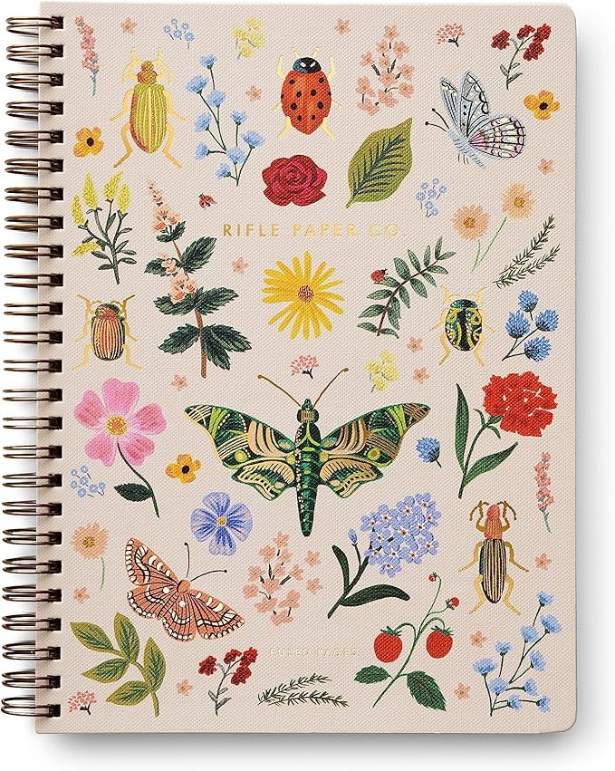 RIFLE PAPER CO. Spiral Notebook | 150 Ruled Pages, Inner Storage Pocket Folders, Double-Spiral Bi... | Amazon (US)
