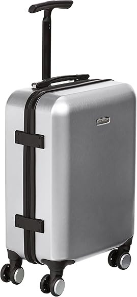 Amazon Basics Hardshell Spinner Suitcase with Built-In TSA Lock, 22.8-Inch, Silver | Amazon (US)