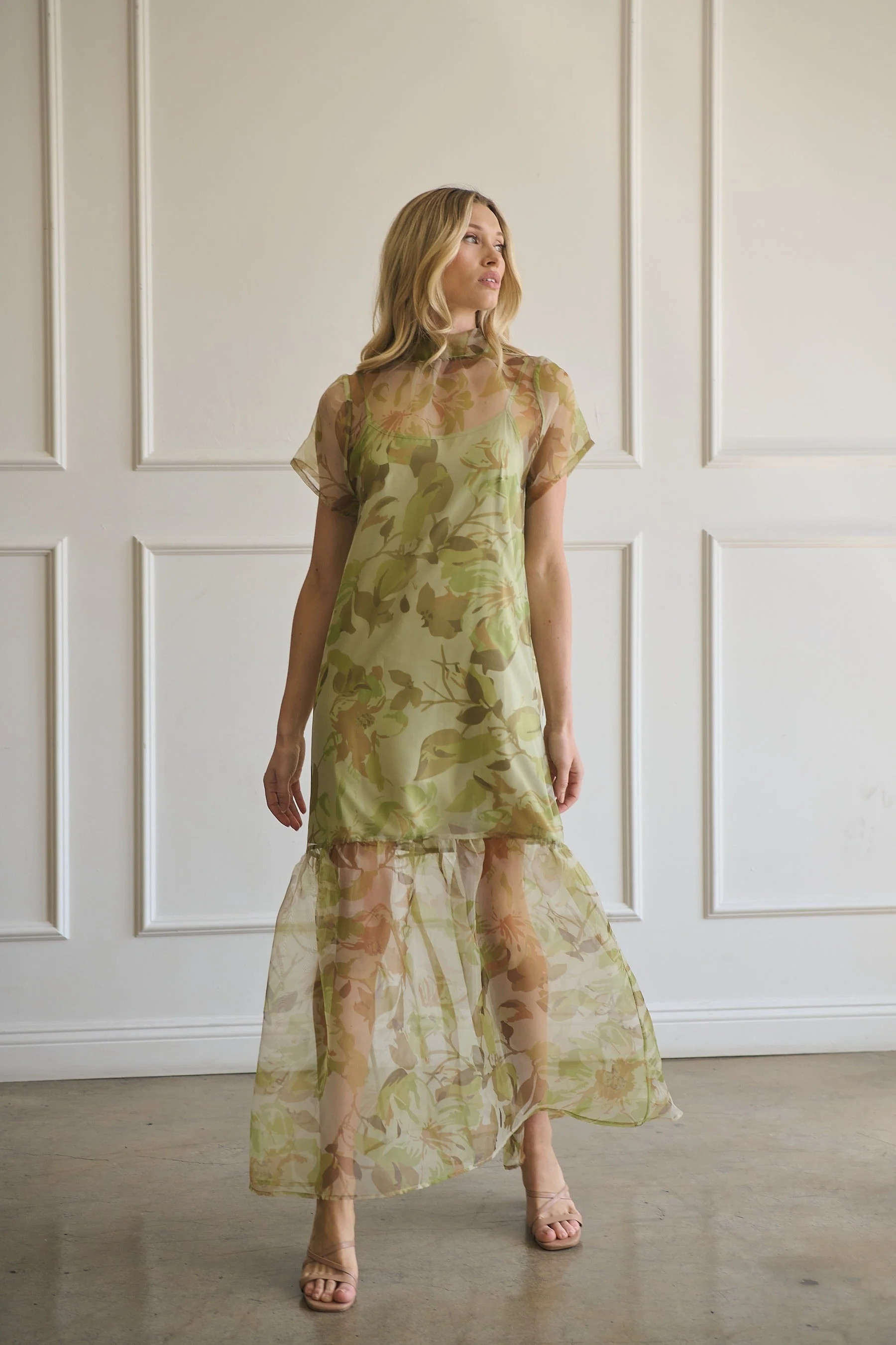 Ellery Floral Dime Organza Maxi Dress | Sugarlips