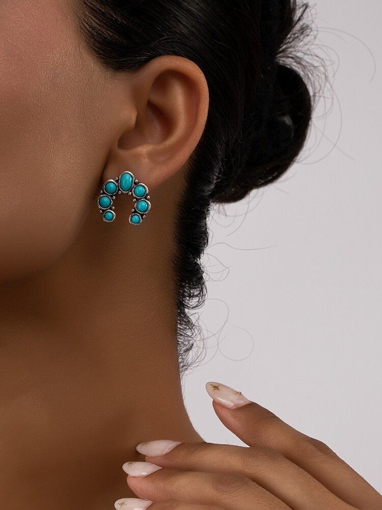 Turquoise Decor Stud Earrings
       
              
              $1.50        
    $1.43
     
... | SHEIN